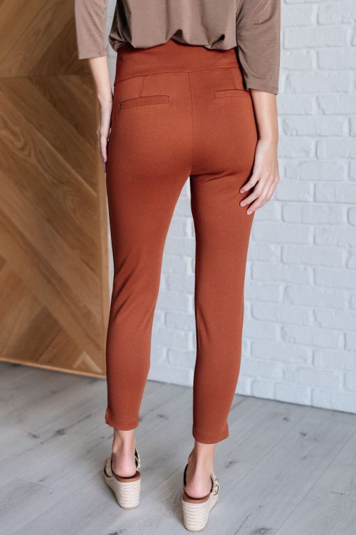 Dear Scarlett Magic Ankle Crop Skinny Pants in Rust - Image 8