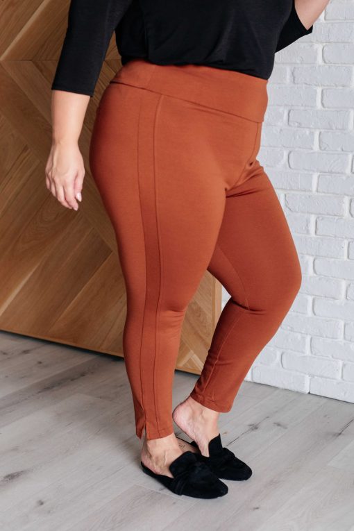 Dear Scarlett Magic Ankle Crop Skinny Pants in Rust - Image 7