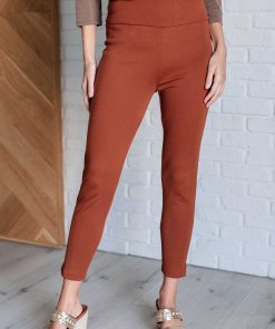 Dear Scarlett Magic Ankle Crop Skinny Pants in Rust