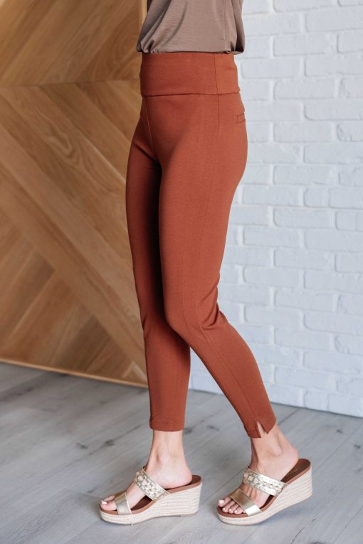 Dear Scarlett Magic Ankle Crop Skinny Pants in Rust - Image 6