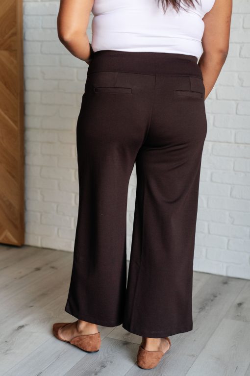 Magic Wide Leg Crop Pants in Chocolate by Dear Scarlett - Image 8