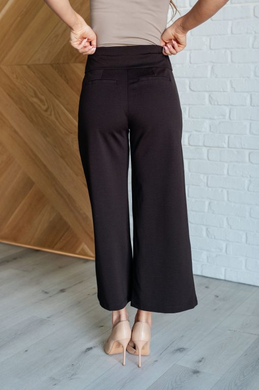 Magic Wide Leg Crop Pants in Chocolate by Dear Scarlett - Image 9