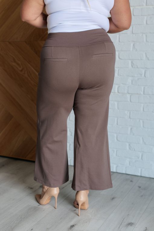 Dear Scarlett Magic Wide Leg Crop Pants in Dark Mocha - Image 9