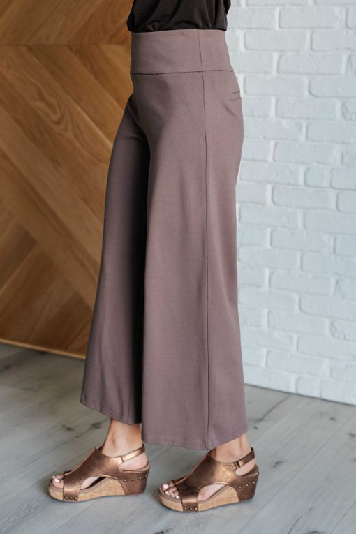 Dear Scarlett Magic Wide Leg Crop Pants in Dark Mocha - Image 6