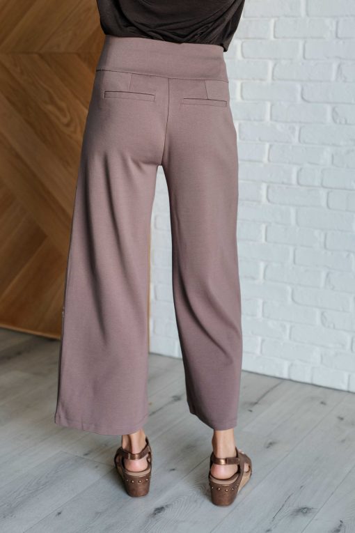 Dear Scarlett Magic Wide Leg Crop Pants in Dark Mocha - Image 8