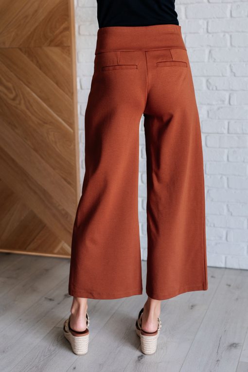 Dear Scarlett Magic Wide Leg Crop Pants in Rust - Image 7