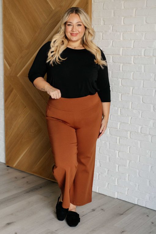 Dear Scarlett Magic Wide Leg Crop Pants in Rust - Image 3