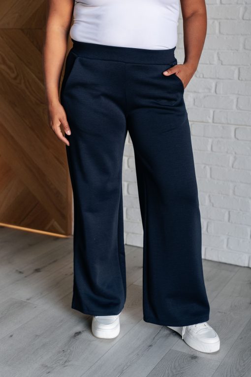 Dear Scarlett Resort Travel Wide Leg Crop Pant in  Navy - Image 4