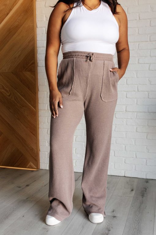 Set Process Mineral Wash Waffle Knit Pants in Brown by Rae Mode